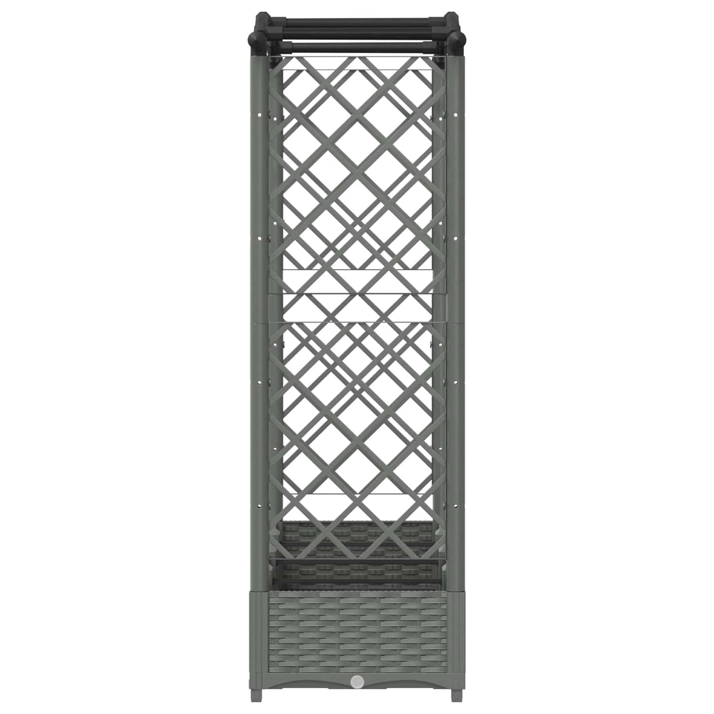 Verhoogd Bed met Trellis en Dak Lichtgrijs 207 x 40 x 126 cm PP