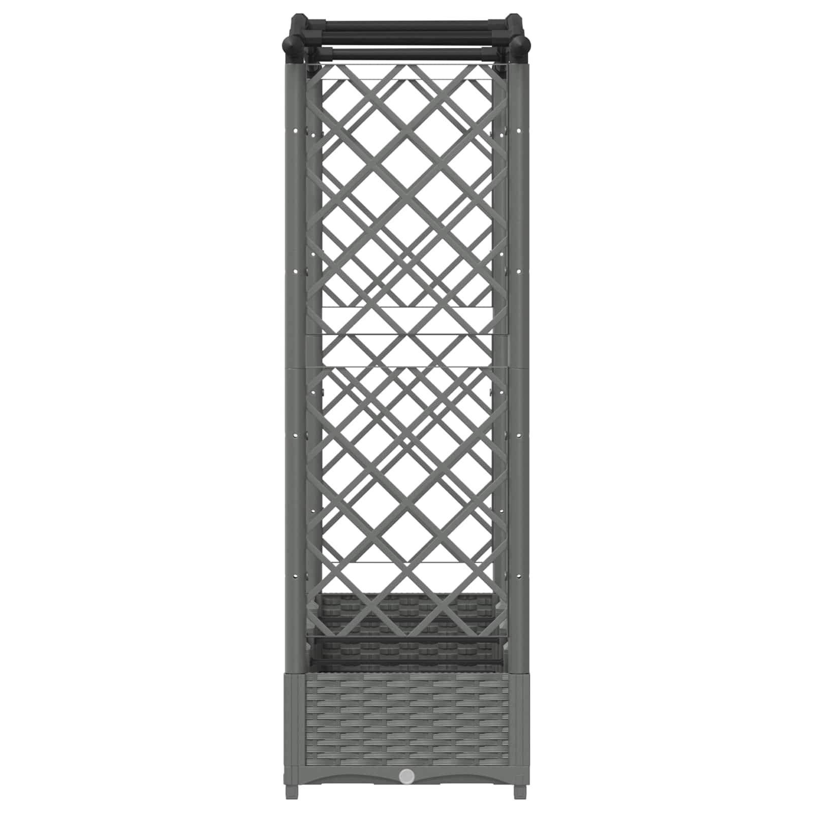 Verhoogd Bed met Trellis en Dak Lichtgrijs 207 x 40 x 126 cm PP