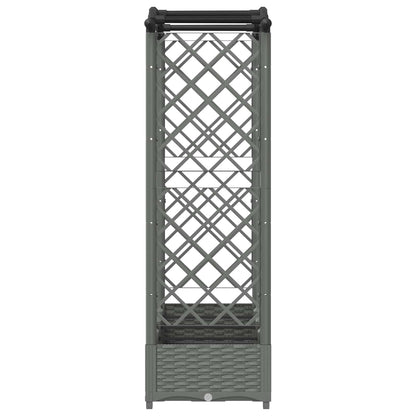 Verhoogd Bed met Trellis en Dak Lichtgrijs 207 x 40 x 126 cm PP