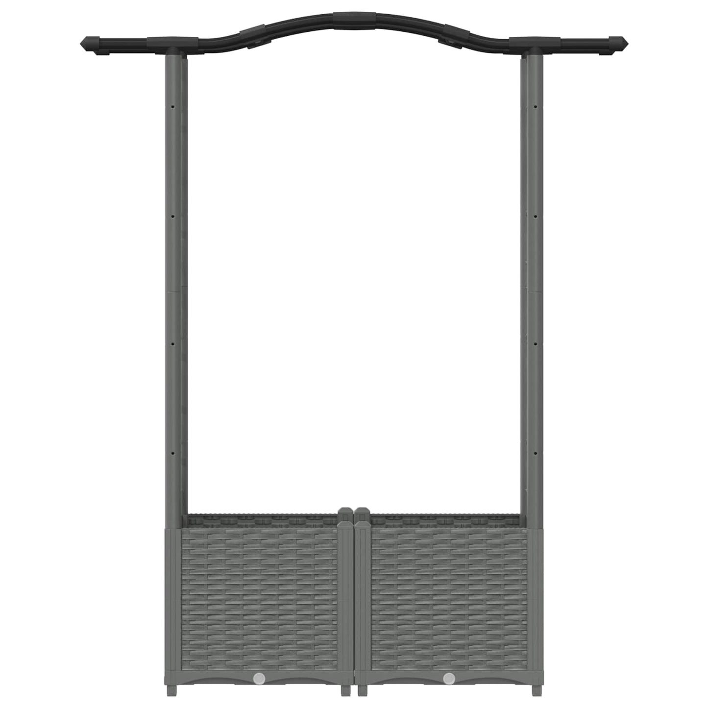 Verhoogd Bed met Trellis en Dak Lichtgrijs 125 x 40 x 138 cm PP