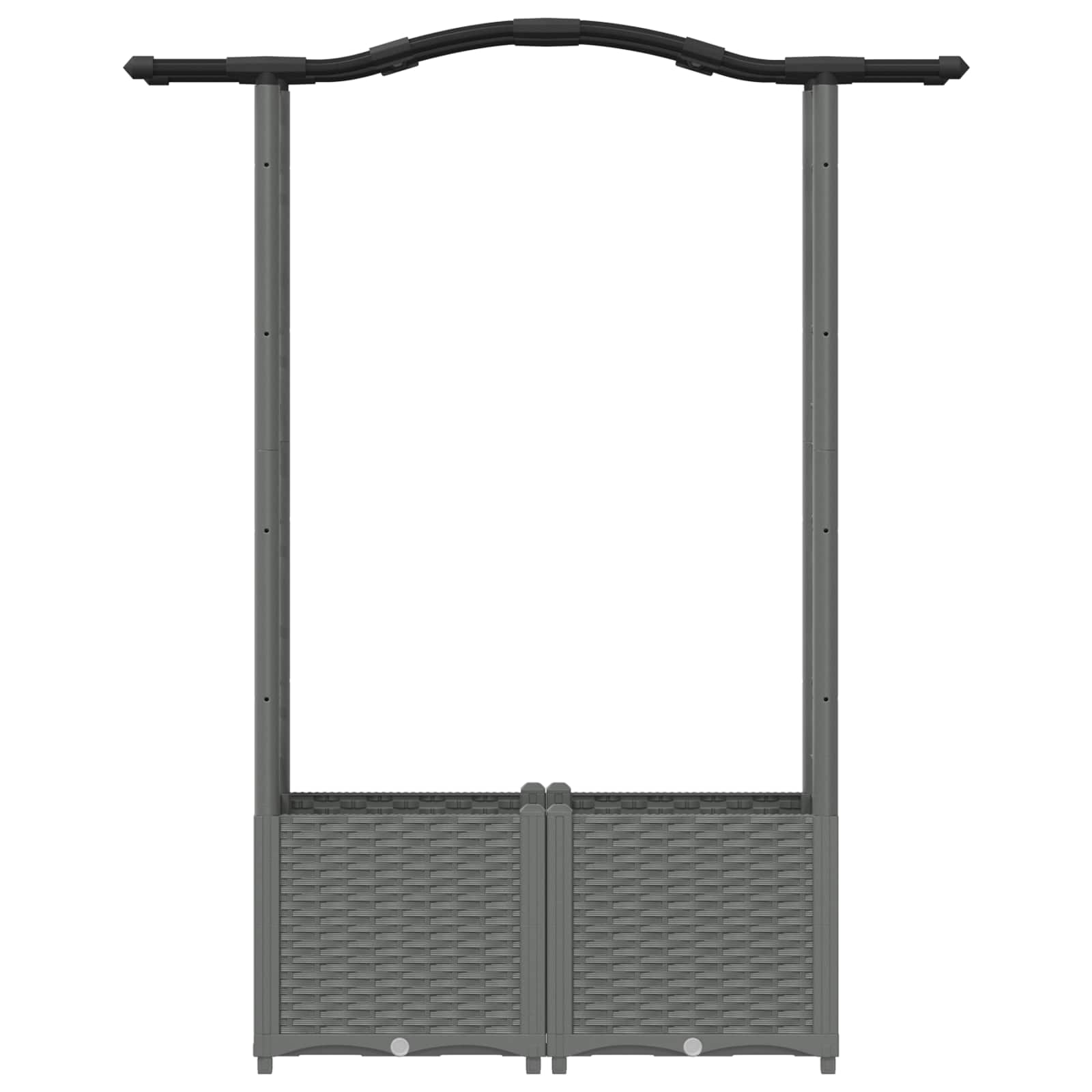 Verhoogd Bed met Trellis en Dak Lichtgrijs 125 x 40 x 138 cm PP