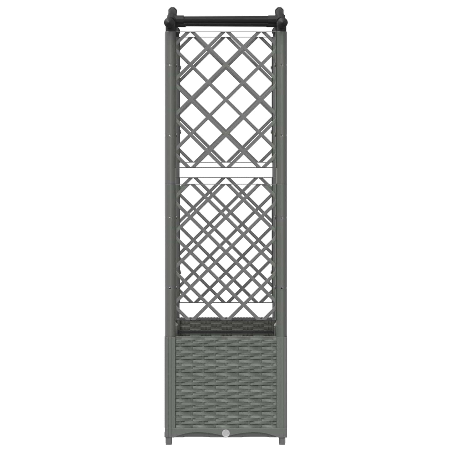 Verhoogd Bed met Trellis en Dak Lichtgrijs 125 x 40 x 138 cm PP