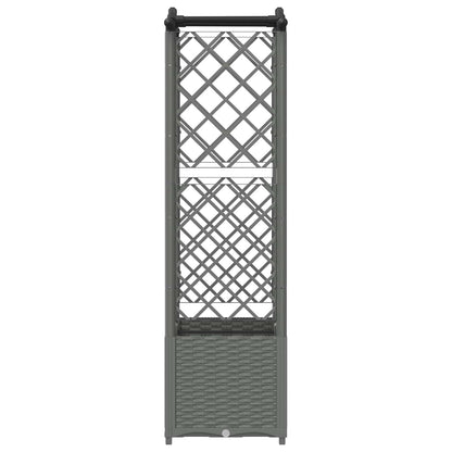 Verhoogd Bed met Trellis en Dak Lichtgrijs 125 x 40 x 138 cm PP