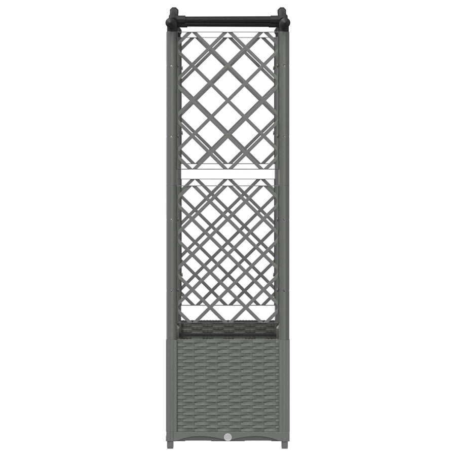 Verhoogd Bed met Trellis en Dak Lichtgrijs 125 x 40 x 138 cm PP