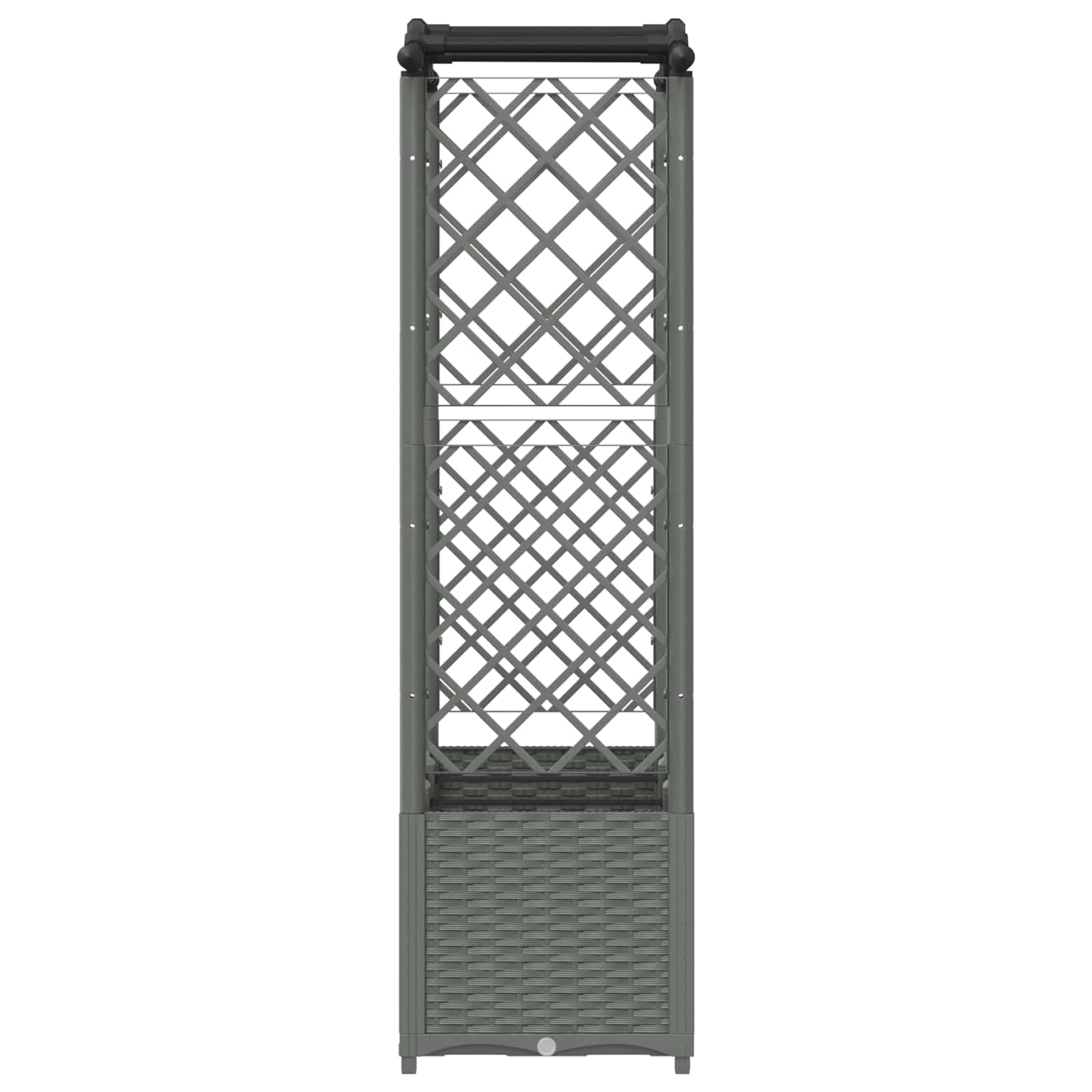 Verhoogd Bed met Trellis en Dak Lichtgrijs 164 x 40 x 142 cm PP