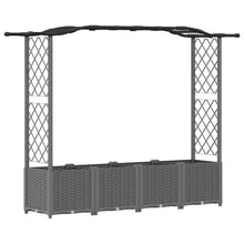 Verhoogd Bed met Trellis en Dak Lichtgrijs 204 x 40 x 141 cm PP