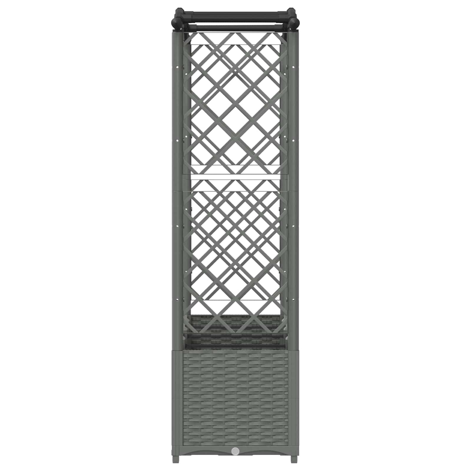 Verhoogd Bed met Trellis en Dak Lichtgrijs 204 x 40 x 141 cm PP