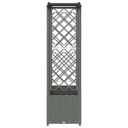 Verhoogd Bed met Trellis en Dak Lichtgrijs 204 x 40 x 141 cm PP
