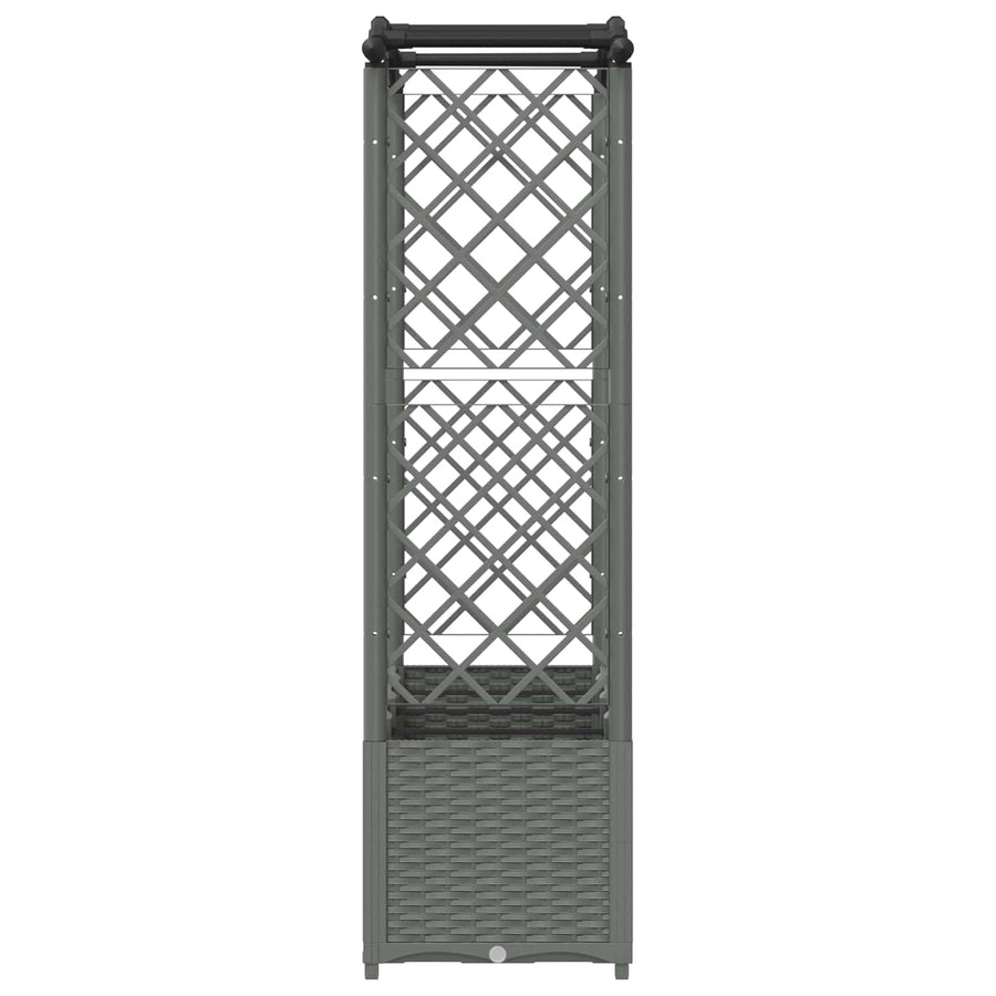 Verhoogd Bed met Trellis en Dak Lichtgrijs 204 x 40 x 141 cm PP