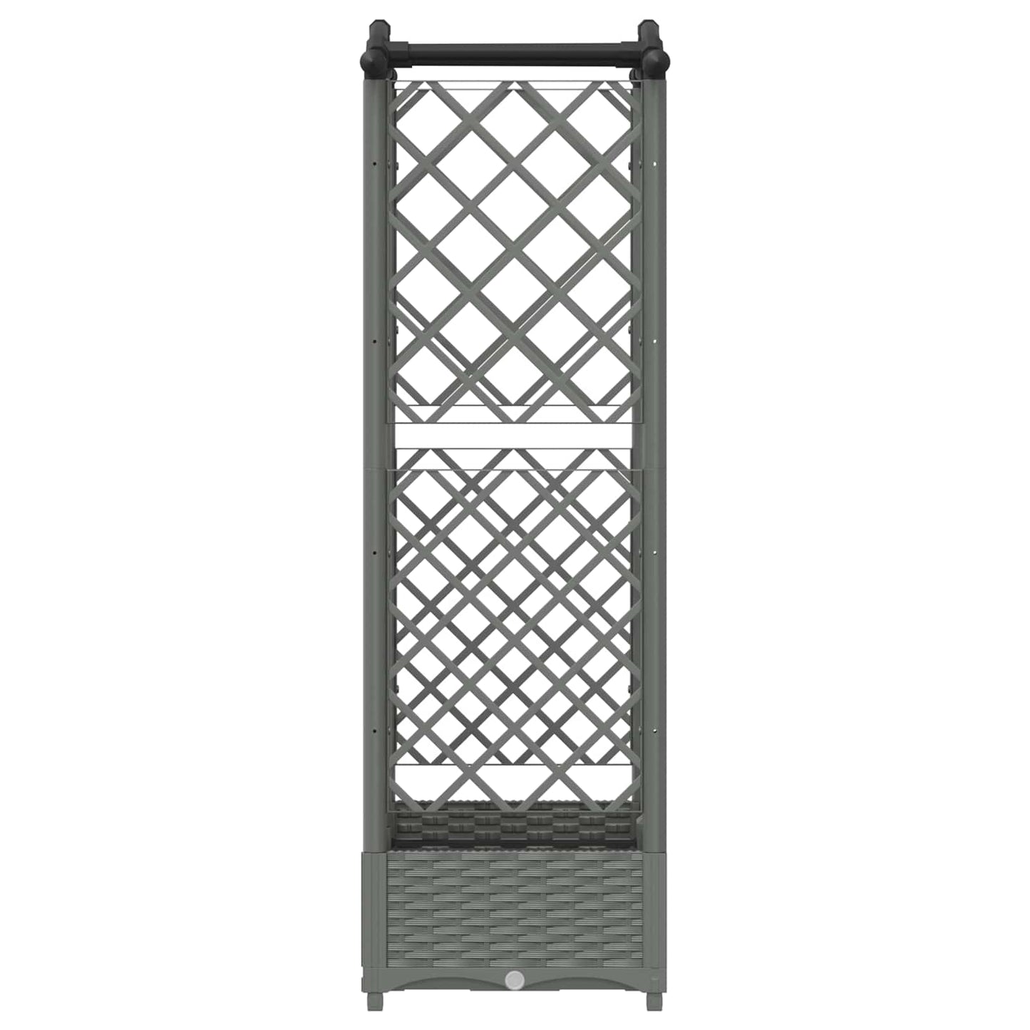 Verhoogd Bed met Trellis en Dak Lichtgrijs 124 x 40 x 123 cm PP