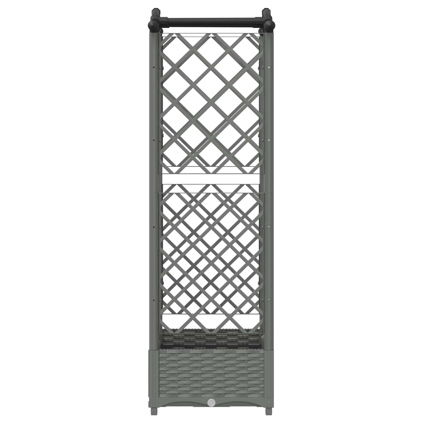 Verhoogd Bed met Trellis en Dak Lichtgrijs 124 x 40 x 123 cm PP