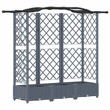 Verhoogd Bed met Trellis en Dak Lichtgrijs 163 x 40 x 126 cm PP