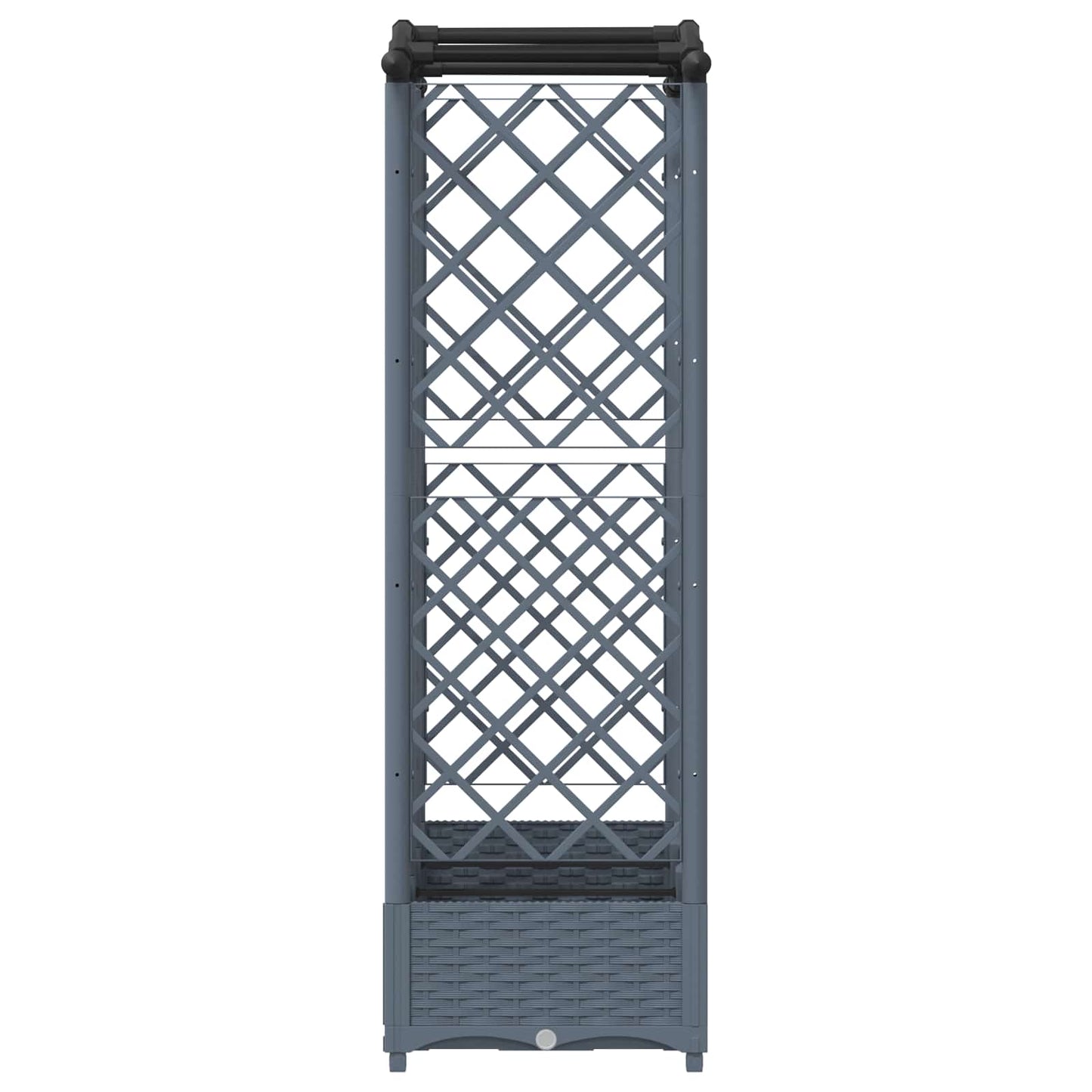 Verhoogd Bed met Trellis en Dak Lichtgrijs 163 x 40 x 126 cm PP