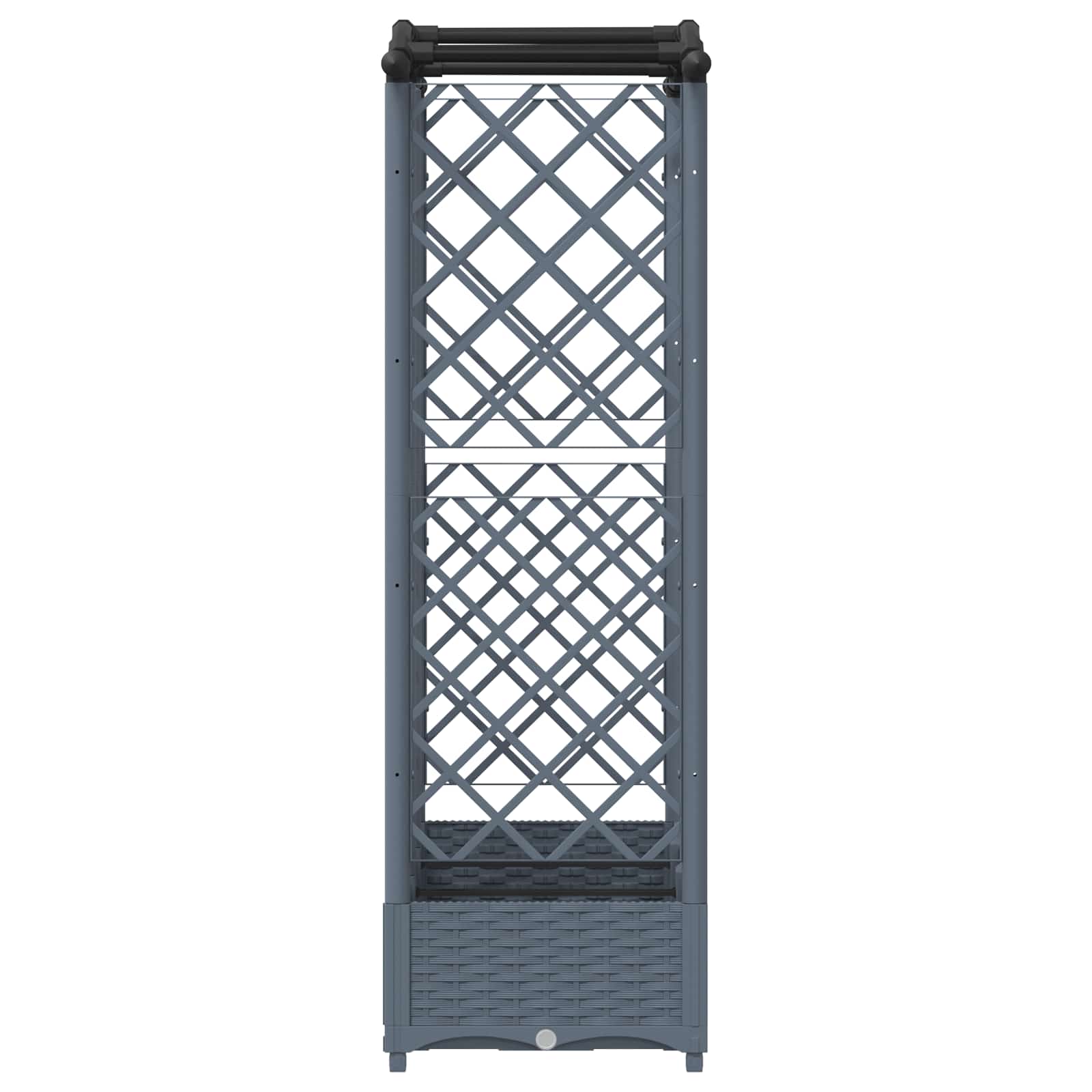 Verhoogd Bed met Trellis en Dak Lichtgrijs 163 x 40 x 126 cm PP