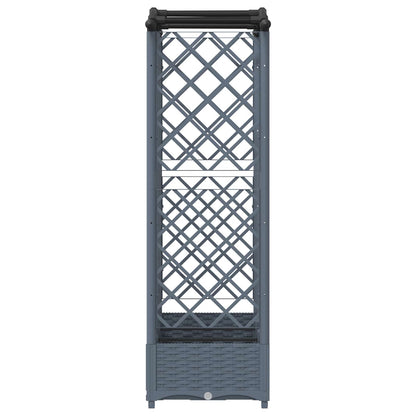 Verhoogd Bed met Trellis en Dak Lichtgrijs 163 x 40 x 126 cm PP