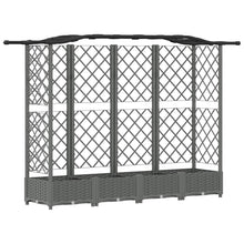 Verhoogd Bed met Trellis en Dak Lichtgrijs 203,5 x 40 x 123 cm