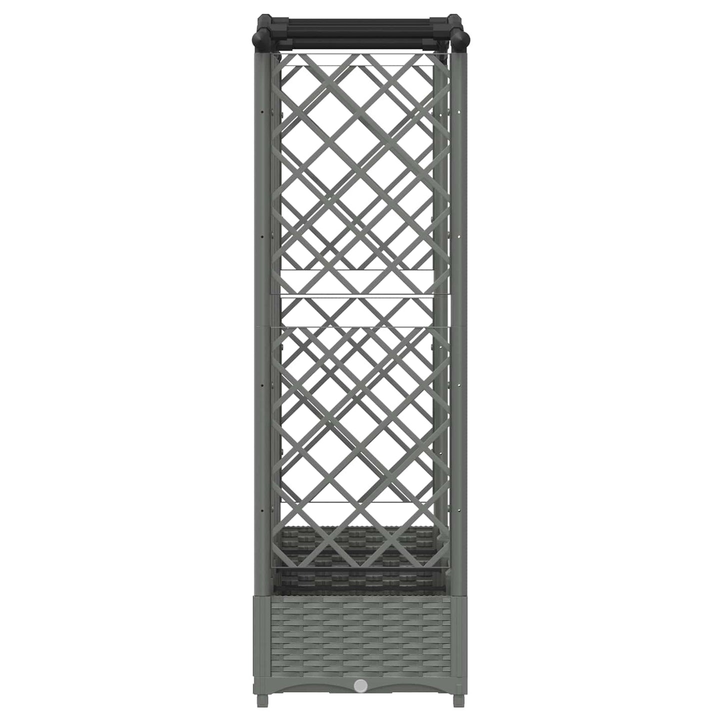 Verhoogd Bed met Trellis en Dak Lichtgrijs 203,5 x 40 x 123 cm