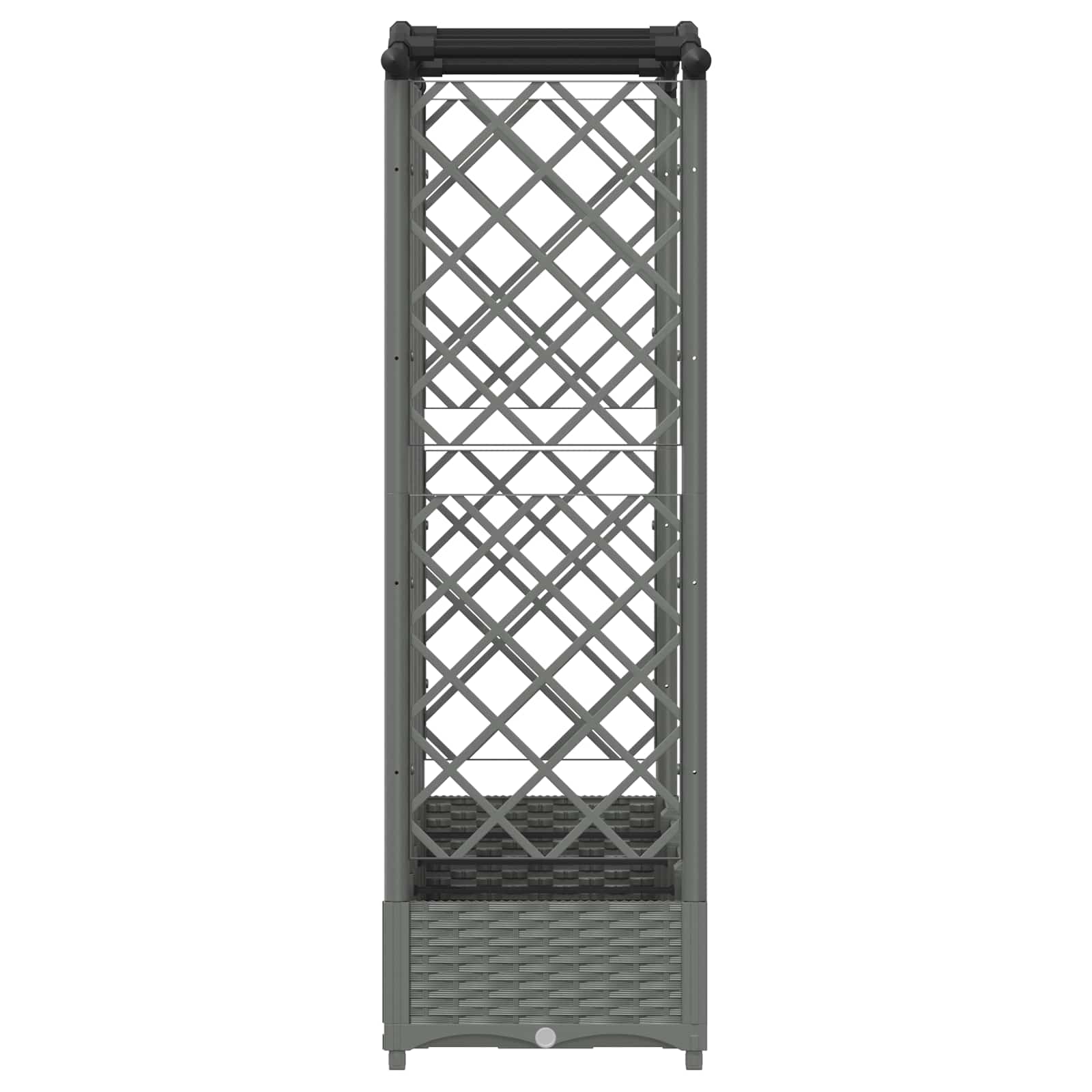 Verhoogd Bed met Trellis en Dak Lichtgrijs 203,5 x 40 x 123 cm