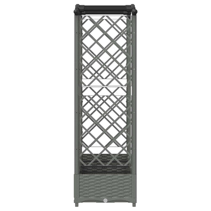 Verhoogd Bed met Trellis en Dak Lichtgrijs 203,5 x 40 x 123 cm