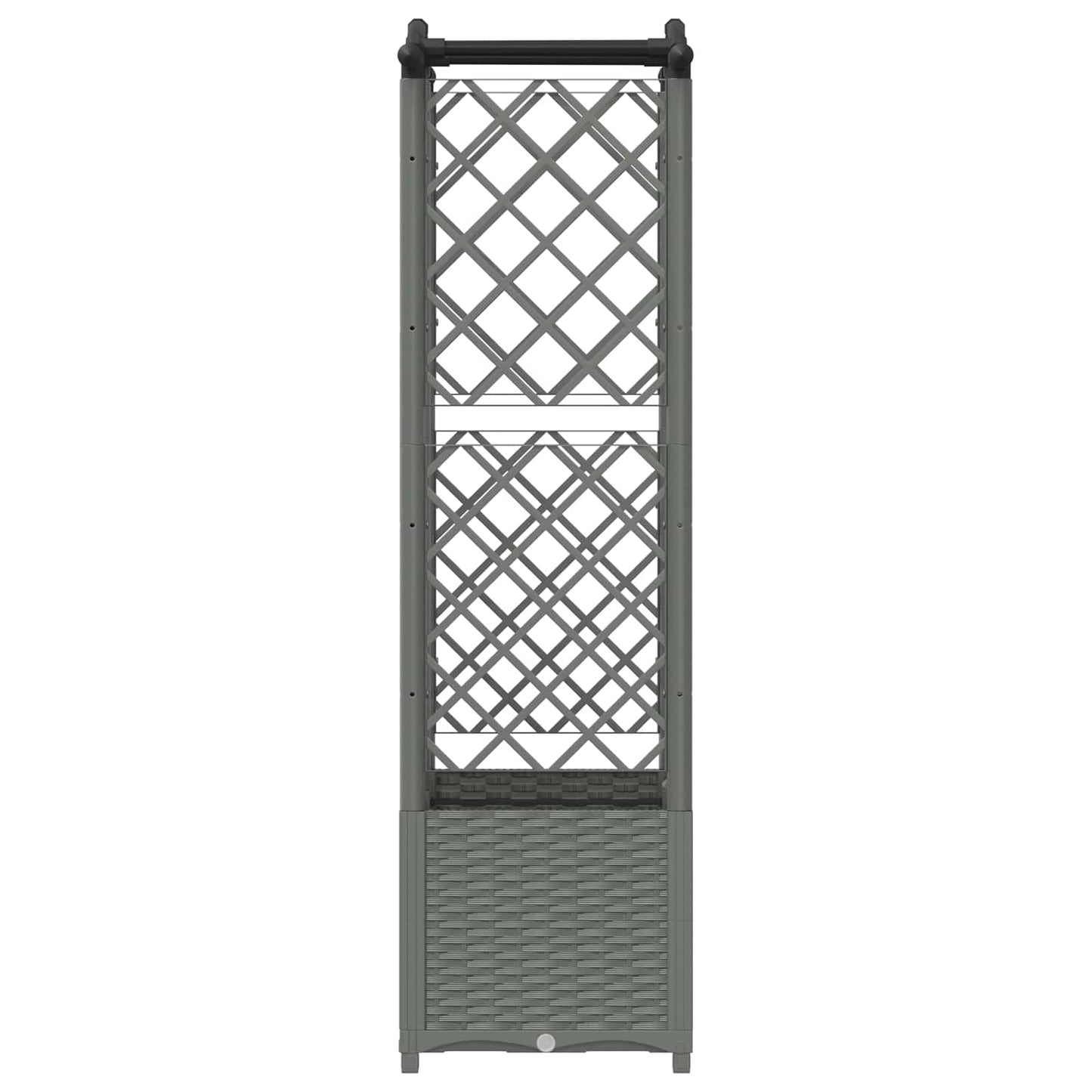 Verhoogd Bed met Trellis en Dak Lichtgrijs 122 x 40 x 138 cm PP