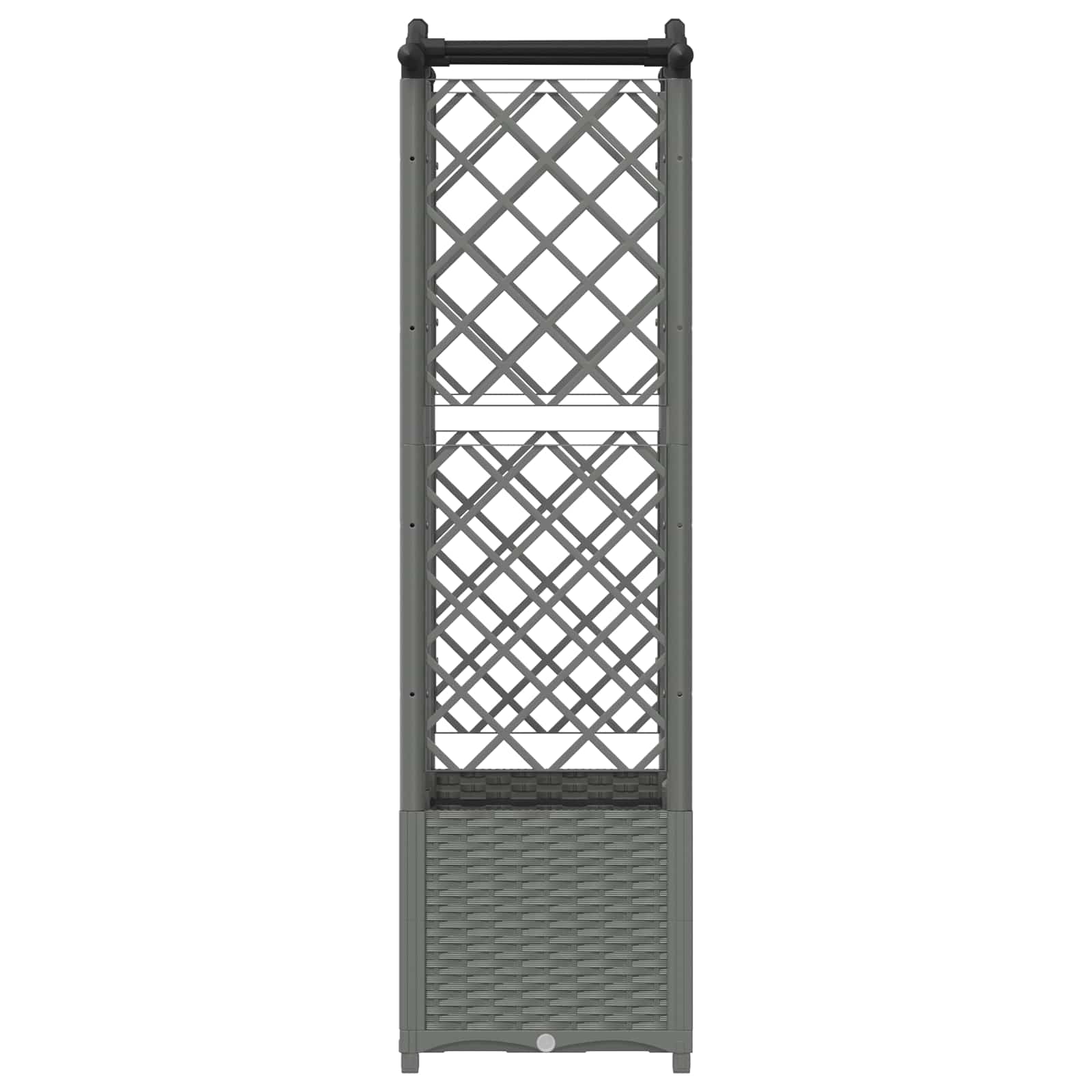 Verhoogd Bed met Trellis en Dak Lichtgrijs 122 x 40 x 138 cm PP