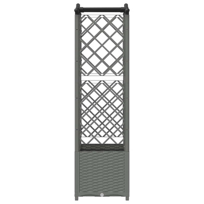 Verhoogd Bed met Trellis en Dak Lichtgrijs 122 x 40 x 138 cm PP
