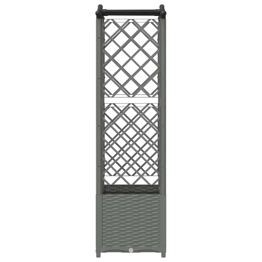 Verhoogd Bed met Trellis en Dak Lichtgrijs 122 x 40 x 138 cm PP