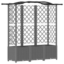 Verhoogd Bed met Trellis en Dak Lichtgrijs 163 x 40 x 138 cm PP