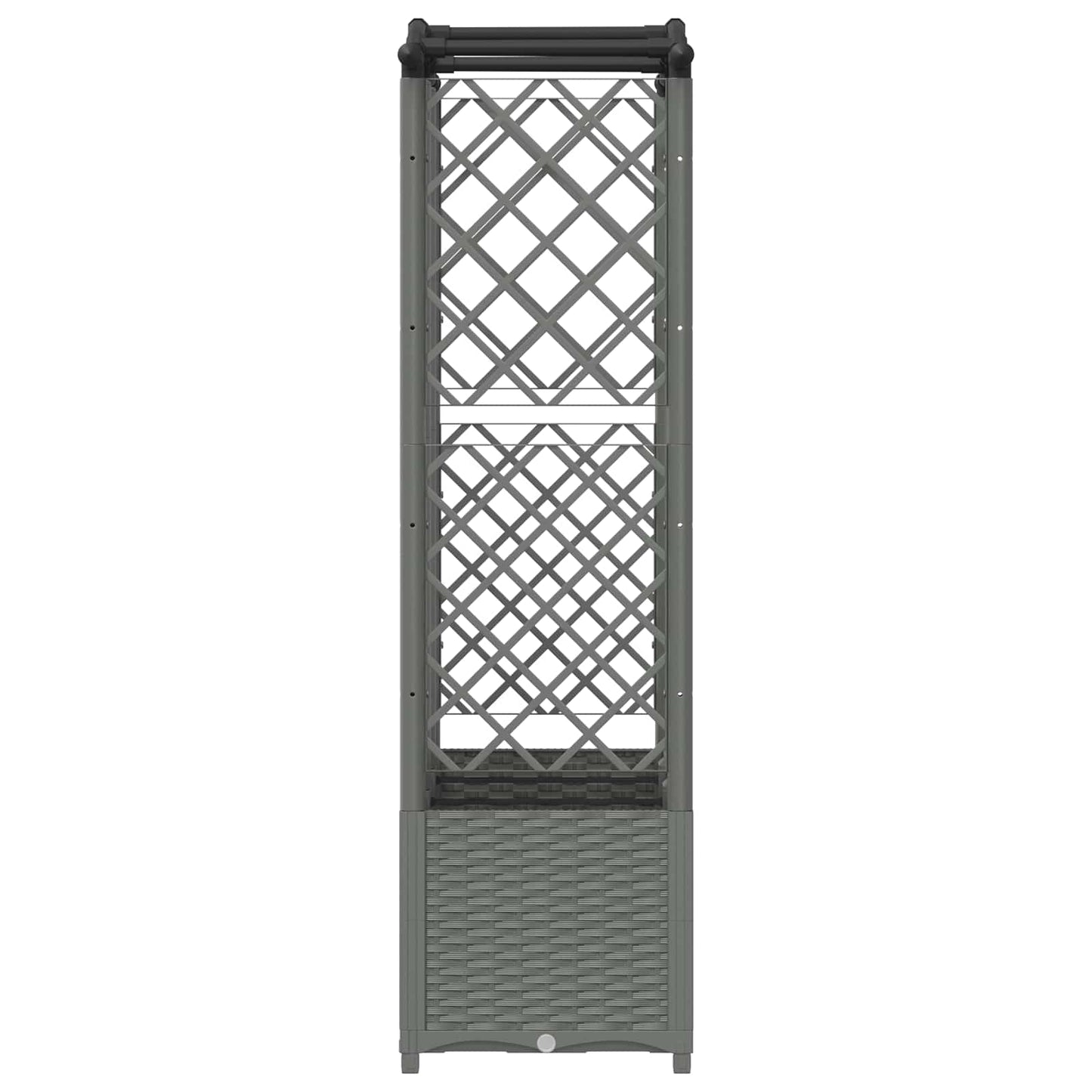 Verhoogd Bed met Trellis en Dak Lichtgrijs 163 x 40 x 138 cm PP