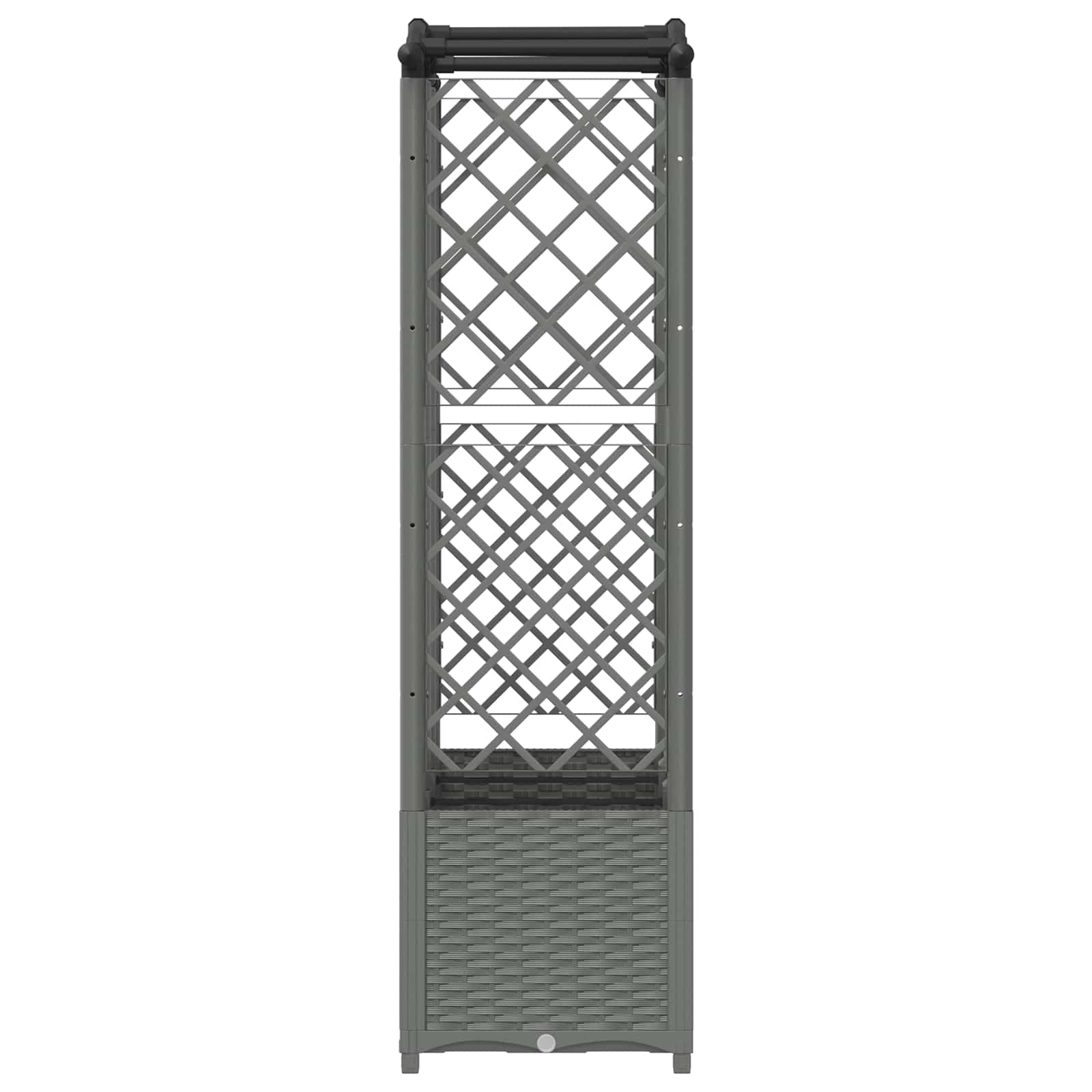 Verhoogd Bed met Trellis en Dak Lichtgrijs 163 x 40 x 138 cm PP