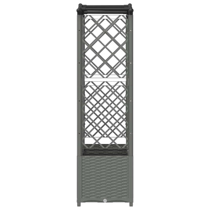 Verhoogd Bed met Trellis en Dak Lichtgrijs 163 x 40 x 138 cm PP