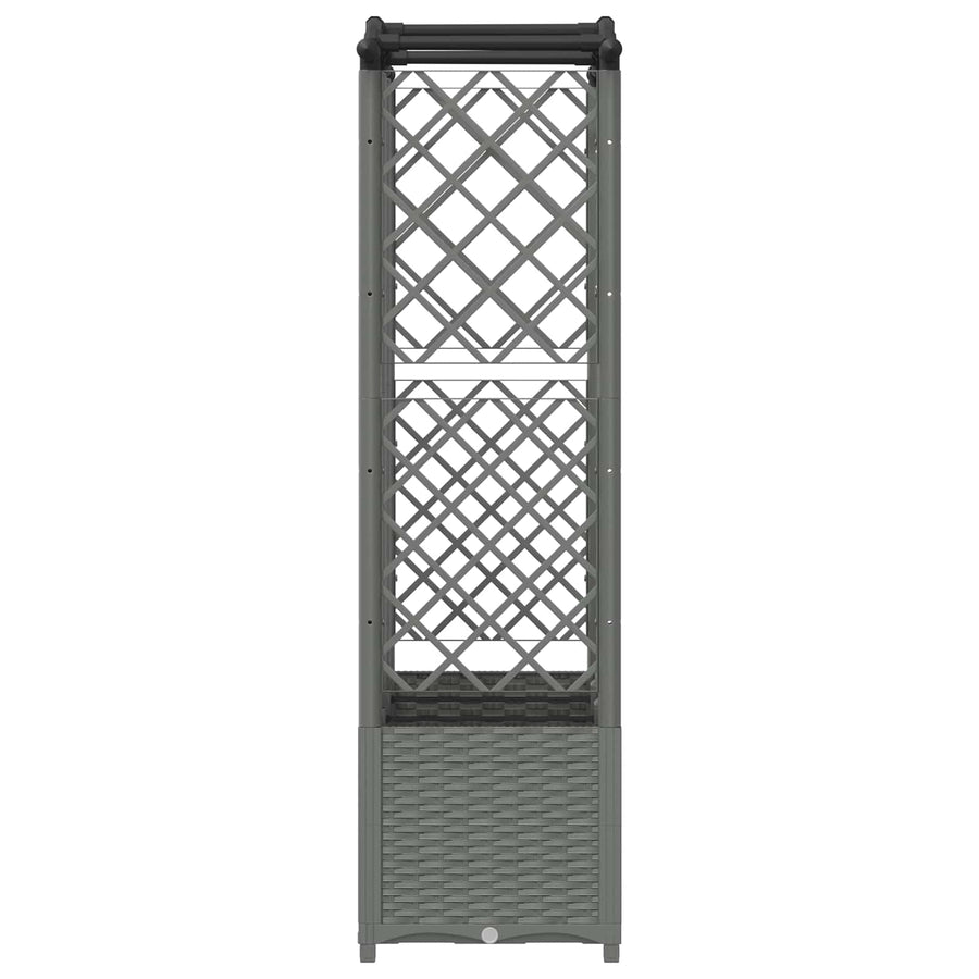 Verhoogd Bed met Trellis en Dak Lichtgrijs 163 x 40 x 138 cm PP