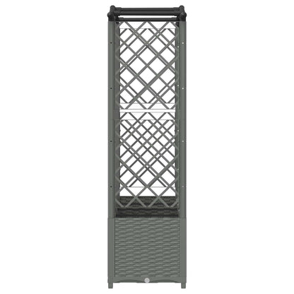 Verhoogd Bed met Trellis en Dak Lichtgrijs 204 x 40 x 138 cm PP