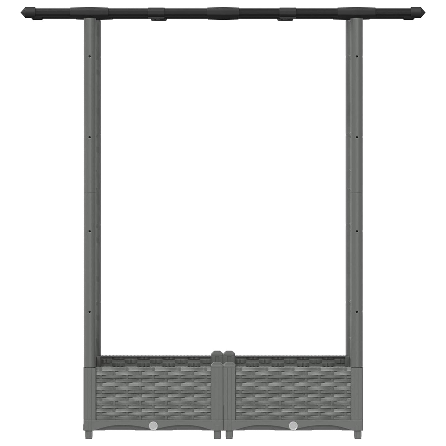 Verhoogd Bed met Trellis en Dak Lichtgrijs 122,5 x 40 x 121 cm