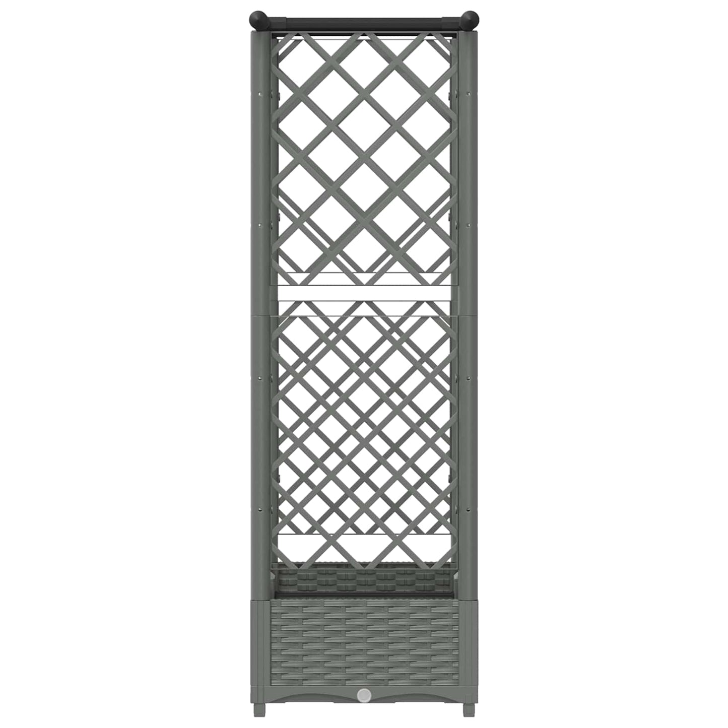 Verhoogd Bed met Trellis en Dak Lichtgrijs 122,5 x 40 x 121 cm