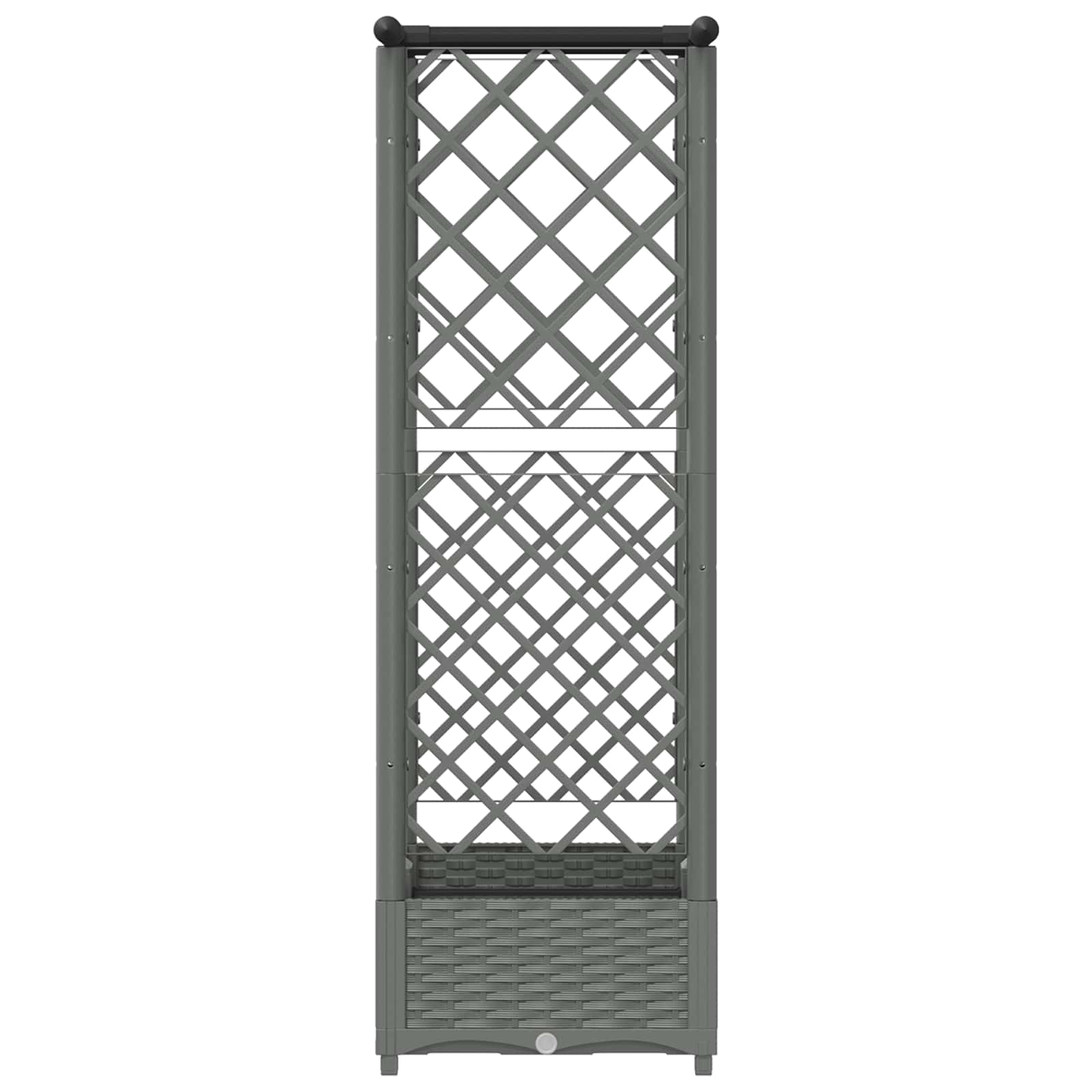 Verhoogd Bed met Trellis en Dak Lichtgrijs 122,5 x 40 x 121 cm