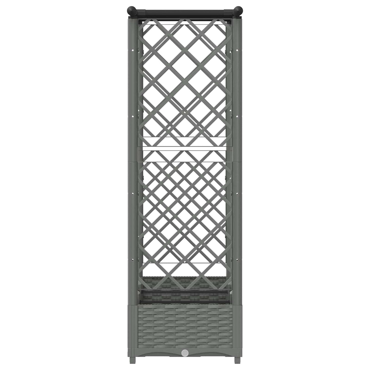 Verhoogd Bed met Trellis en Dak Lichtgrijs 164 x 40 x 123 cm PP