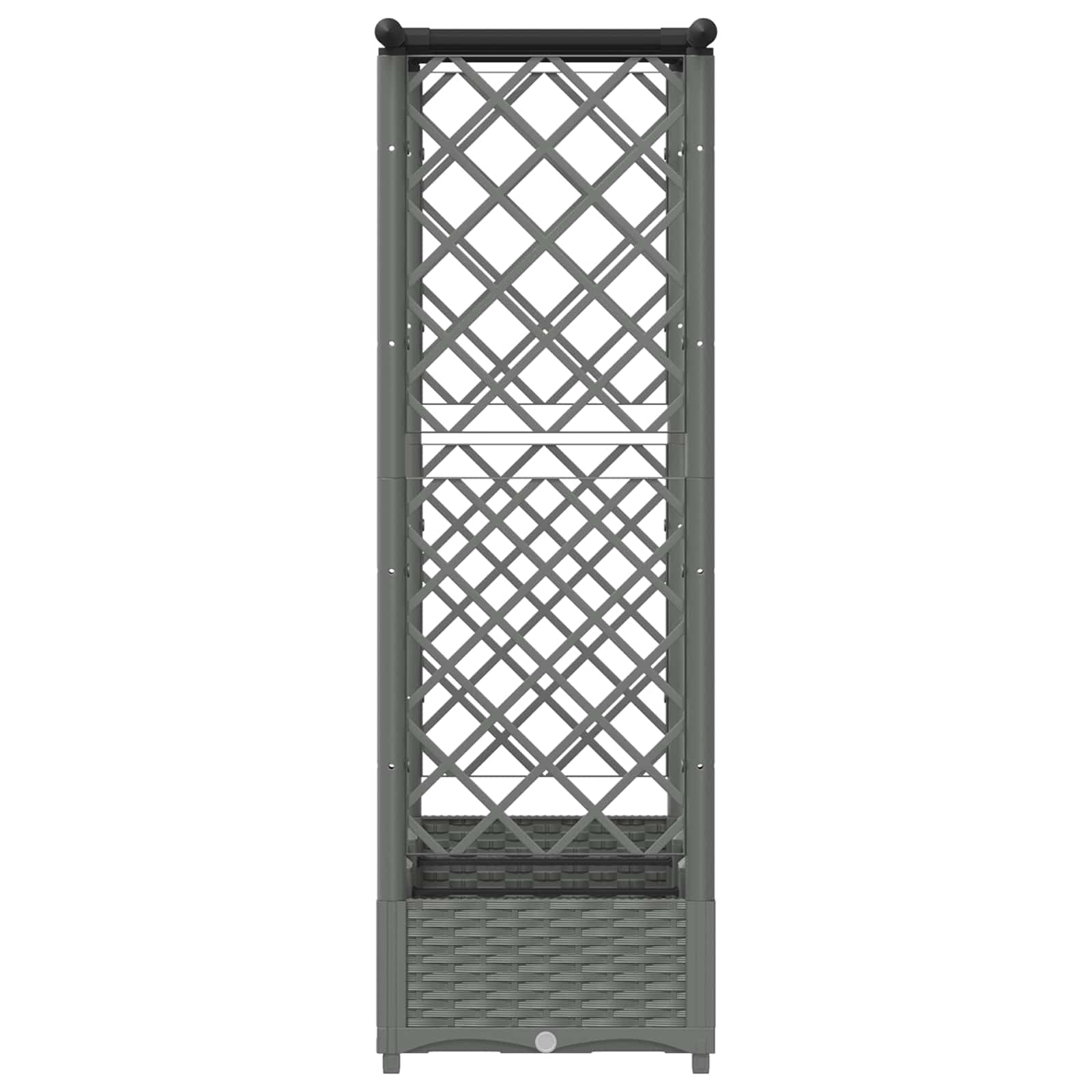 Verhoogd Bed met Trellis en Dak Lichtgrijs 164 x 40 x 123 cm PP