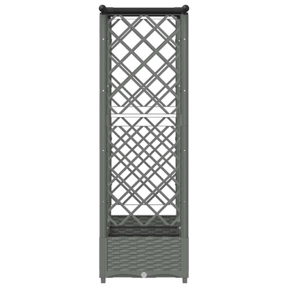 Verhoogd Bed met Trellis en Dak Lichtgrijs 164 x 40 x 123 cm PP