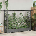 Verhoogd tuinbed 203x40x121 cm lichtgrijs PP