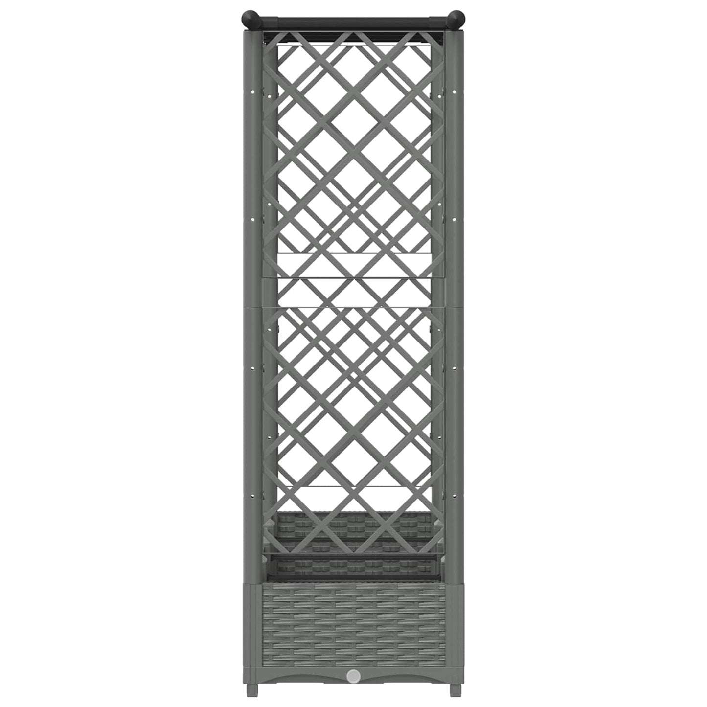 Verhoogd Bed met Trellis en Dak Lichtgrijs 203 x 40 x 121 cm PP
