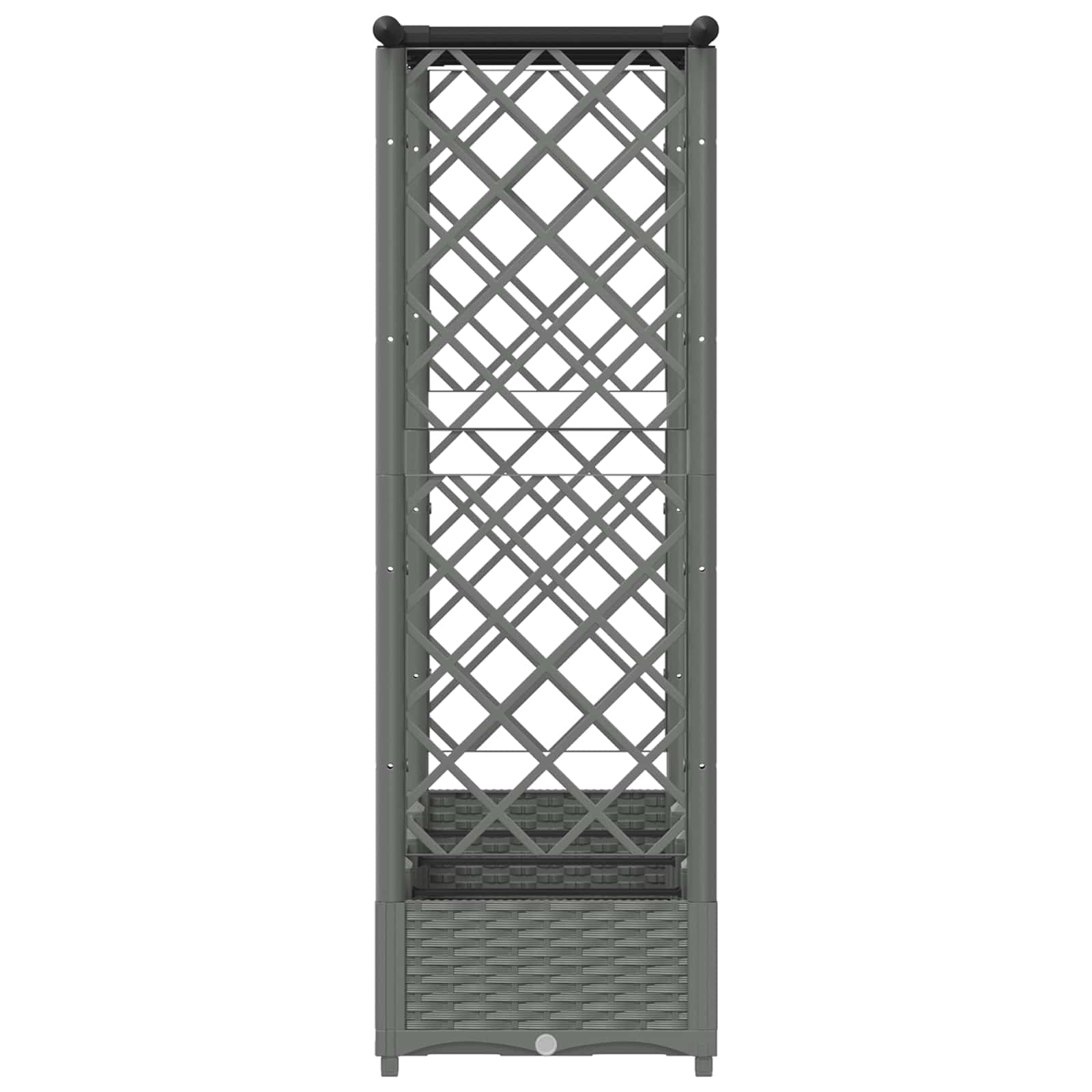 Verhoogd Bed met Trellis en Dak Lichtgrijs 203 x 40 x 121 cm PP