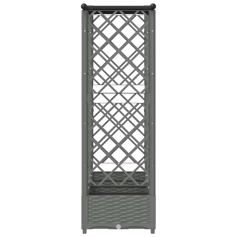 Verhoogd Bed met Trellis en Dak Lichtgrijs 203 x 40 x 121 cm PP