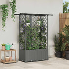 Verhoogd tuinbed met dak en trellis 124,5x40x138 cm lichtgrijs