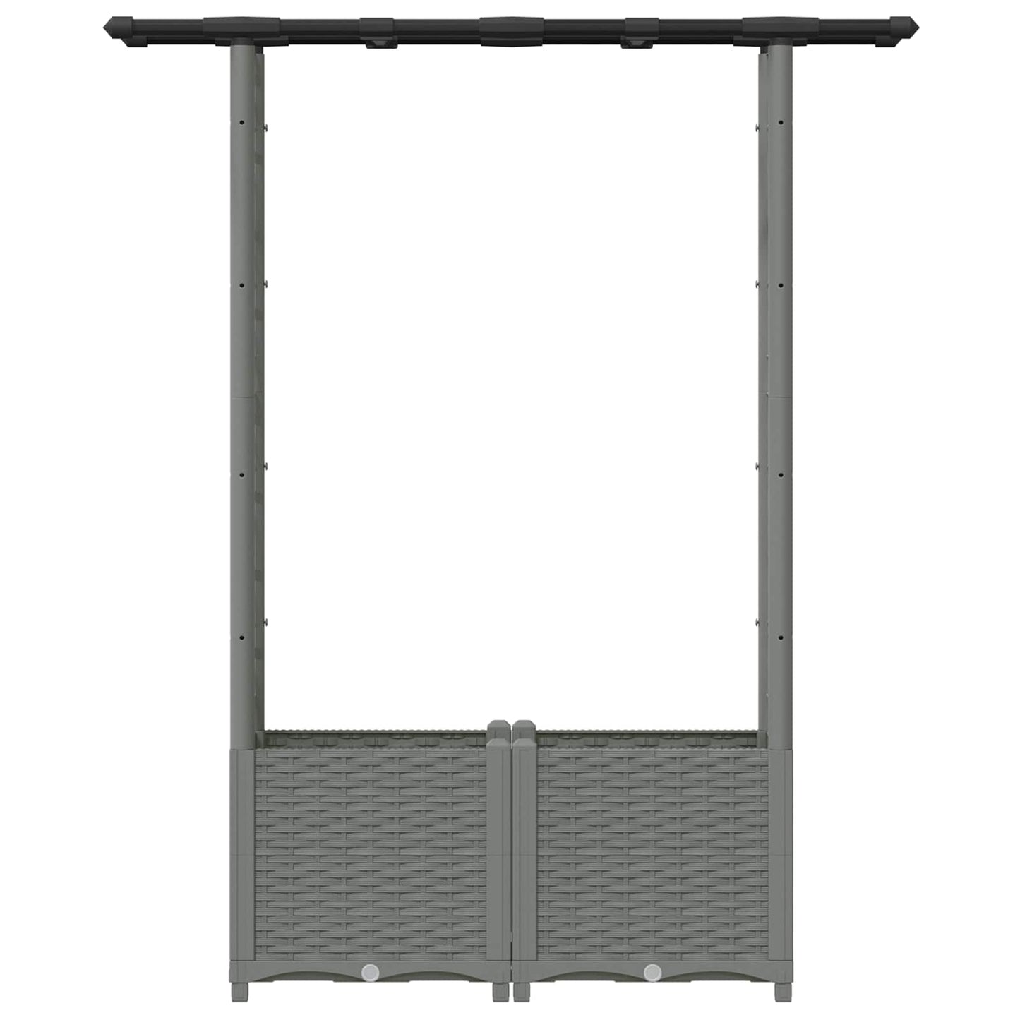 Verhoogd Bed met Trellis en Dak Lichtgrijs 124,5 x 40 x 138 cm