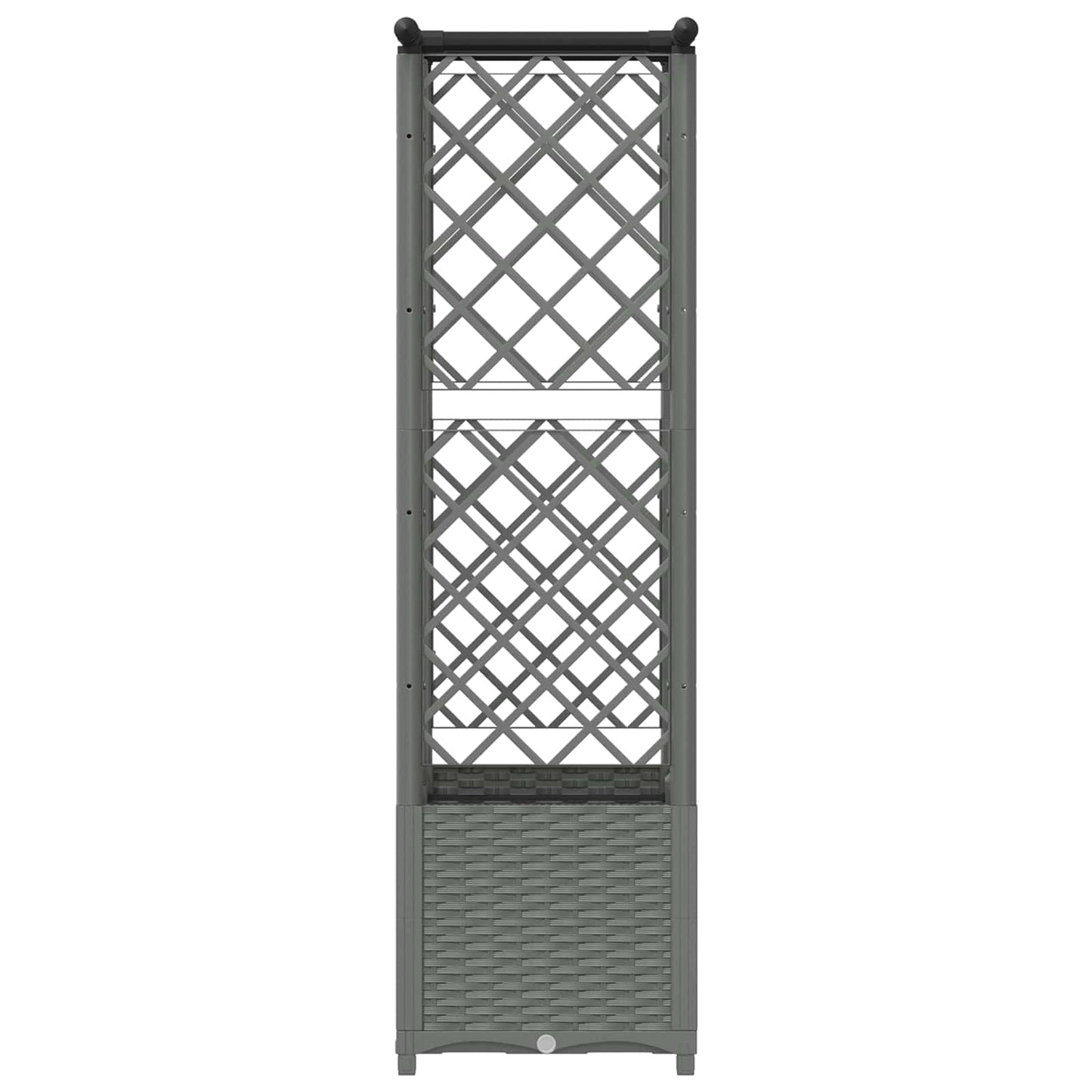 Verhoogd Bed met Trellis en Dak Lichtgrijs 124,5 x 40 x 138 cm