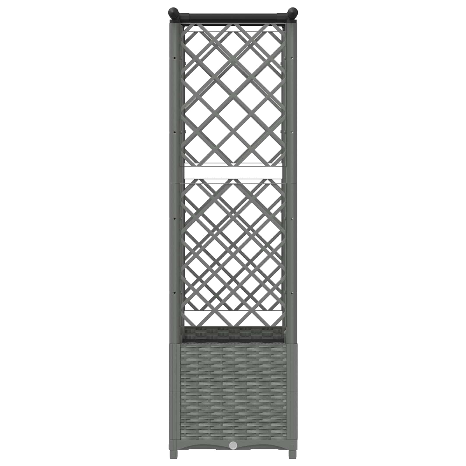 Verhoogd Bed met Trellis en Dak Lichtgrijs 124,5 x 40 x 138 cm