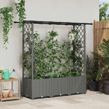 Verhoogd Bed met Trellis en Dak Lichtgrijs 162,5 x 40 x 136 cm