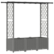 Verhoogd Bed met Trellis en Dak Lichtgrijs 162,5 x 40 x 136 cm