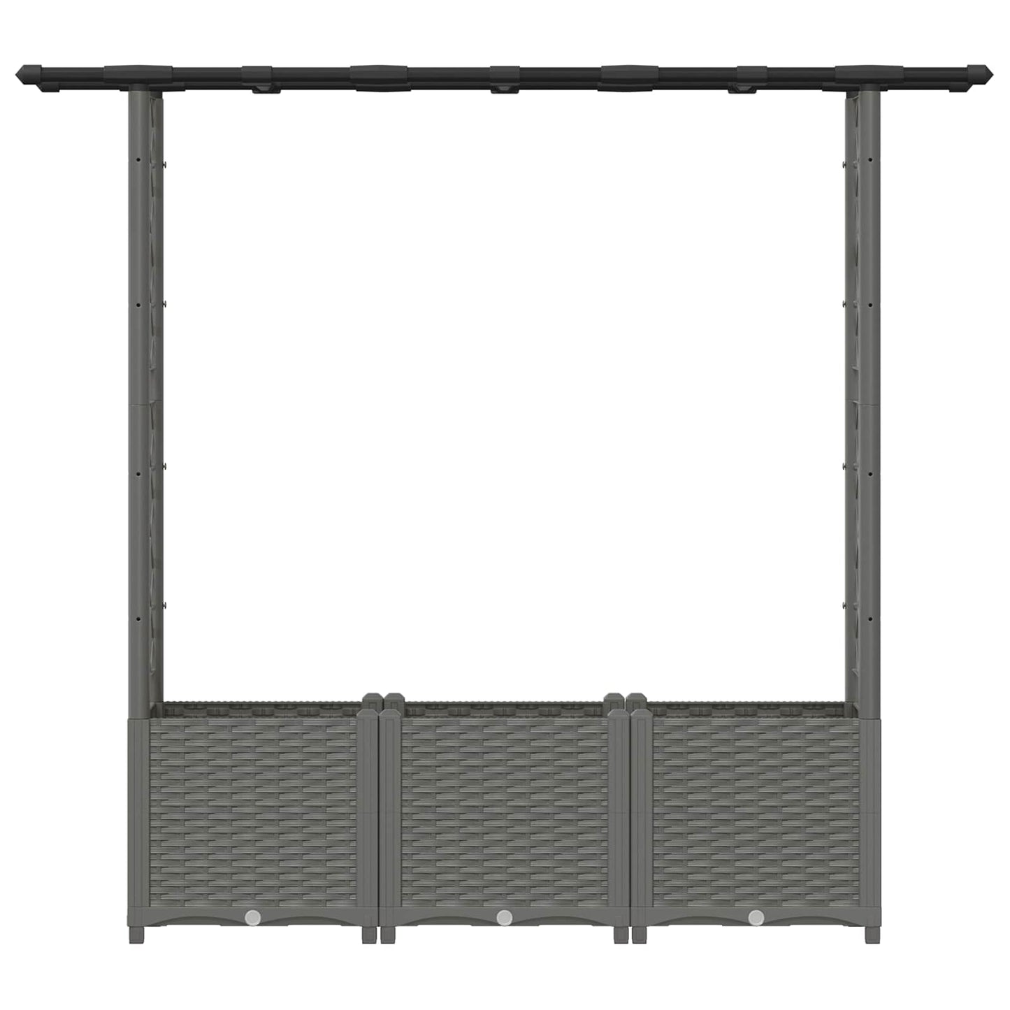 Verhoogd Bed met Trellis en Dak Lichtgrijs 162,5 x 40 x 136 cm